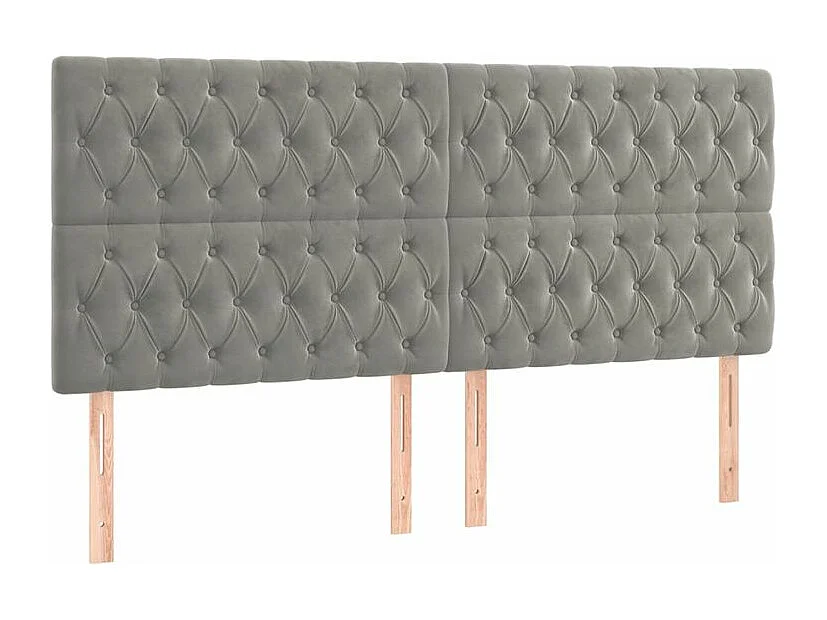 Sommier à lattes de lit et matelas Gris clair 200x200 Velours