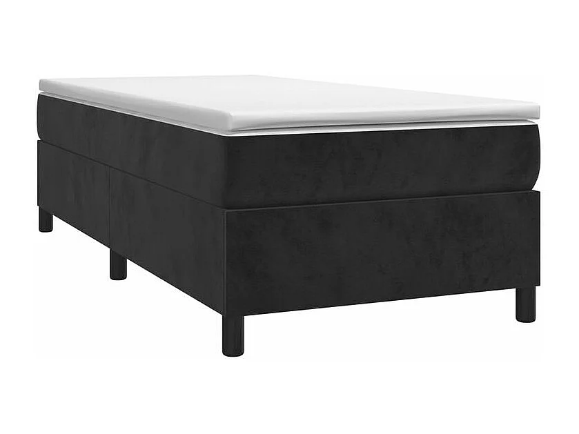 Sommier à lattes de lit avec matelas Noir 90x190 Velours