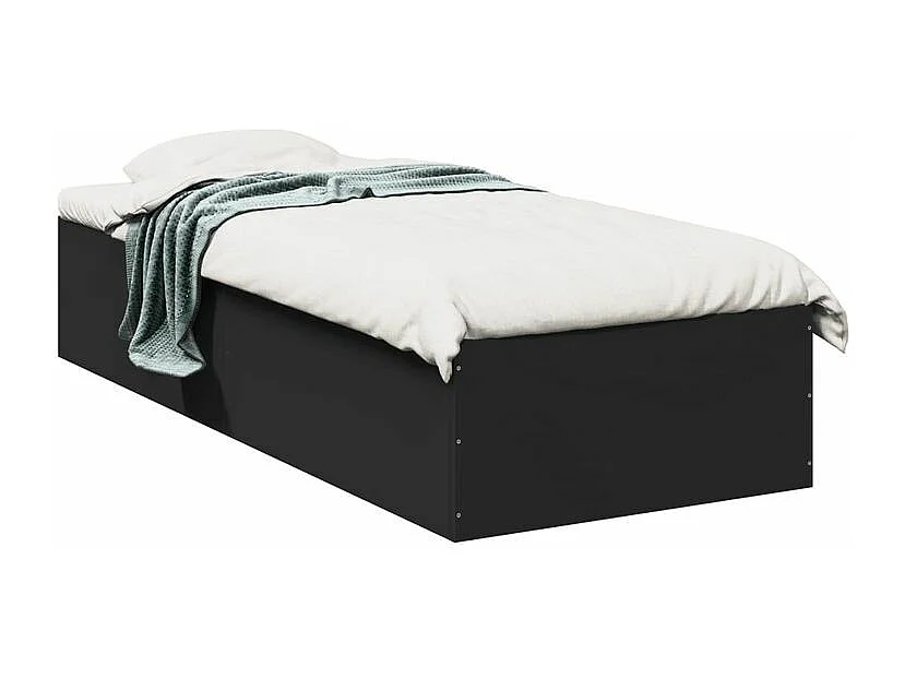 vidaXL Estructura de cama madera de ingeniería negra 100x200 cm