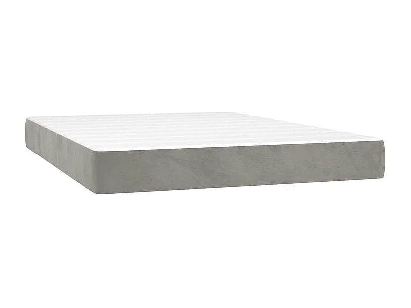 Sommier à lattes de lit et matelas Gris clair 140x190 Velours