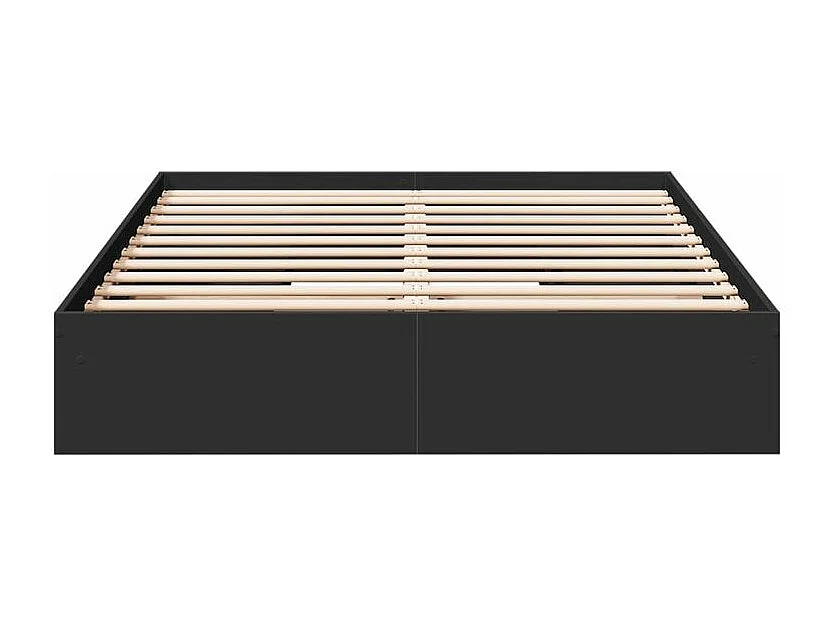 Cadre de lit avec tiroirs noir 150x200 bois d'ingénierie