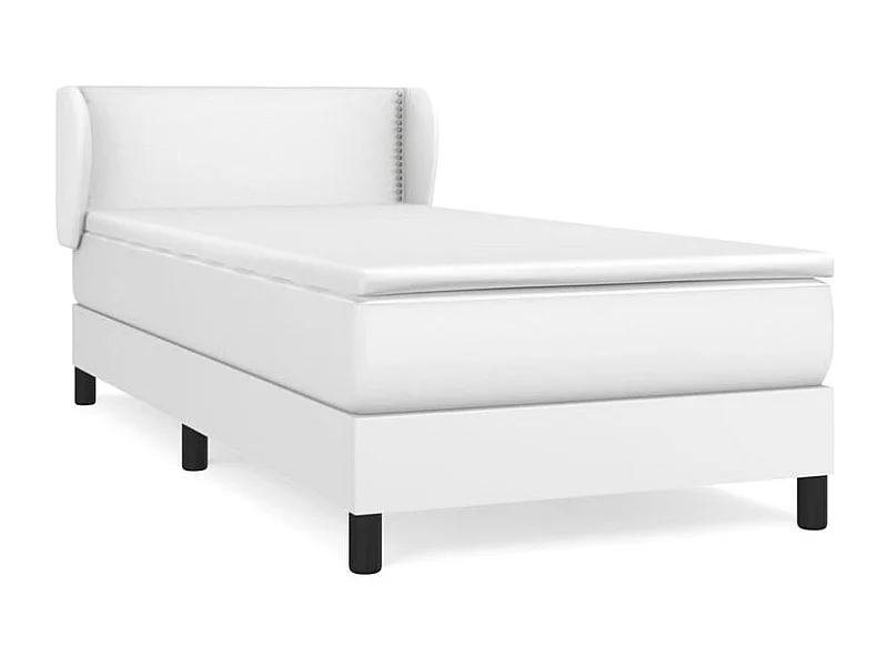 Sommier à lattes de lit avec matelas Blanc 80x200 Similicuir