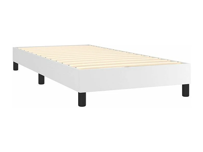 Sommier à lattes de lit avec matelas Blanc 80x200 Similicuir