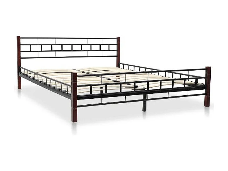 Lit métal noir Veniza 160x200