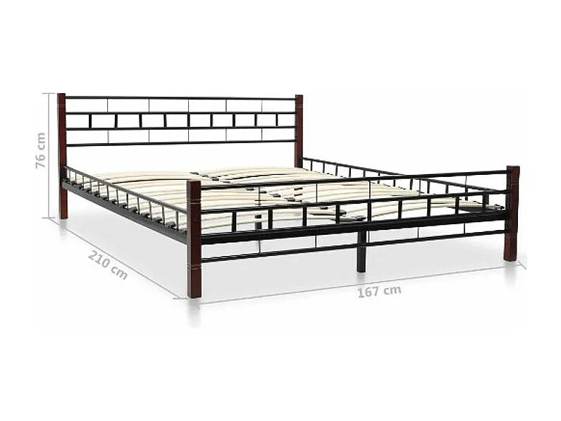 Lit métal noir Veniza 160x200