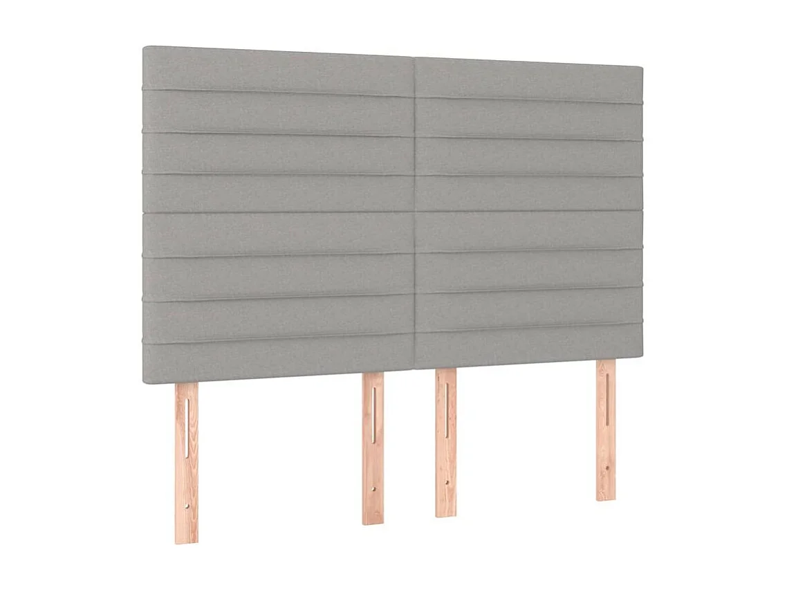 vidaXL Cama box spring colchón y luces LED tela gris claro 140x190 cm
