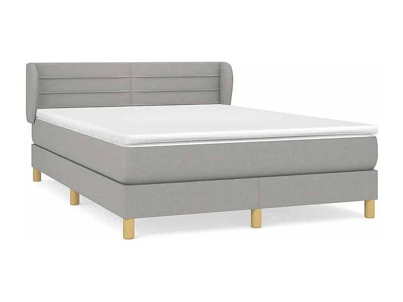 Sommier à lattes de lit avec matelas Gris clair 140x190 Tissu