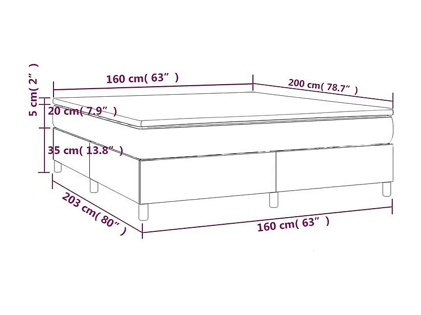 Sommier à lattes de lit avec matelas Noir 160x200 Tissu