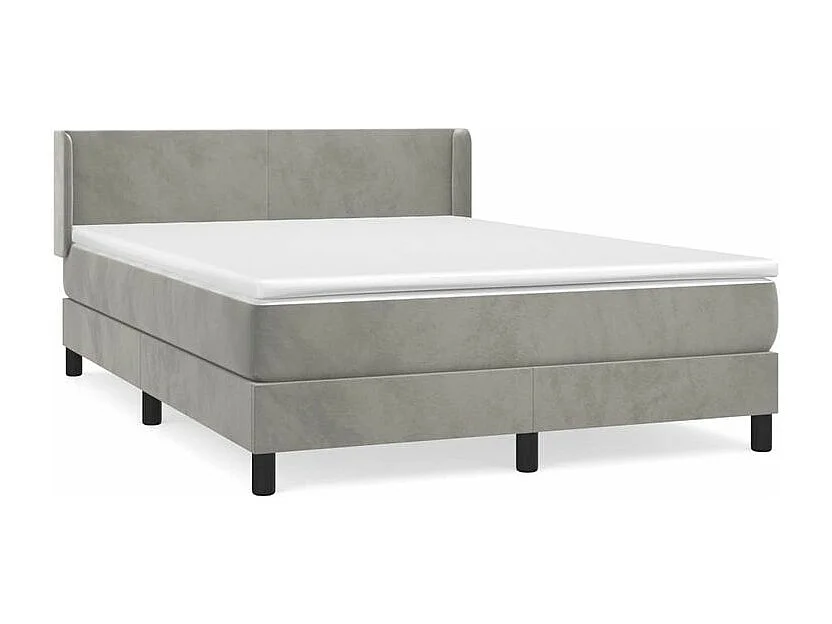 Sommier à lattes de lit et matelas Gris clair 140x200 Velours