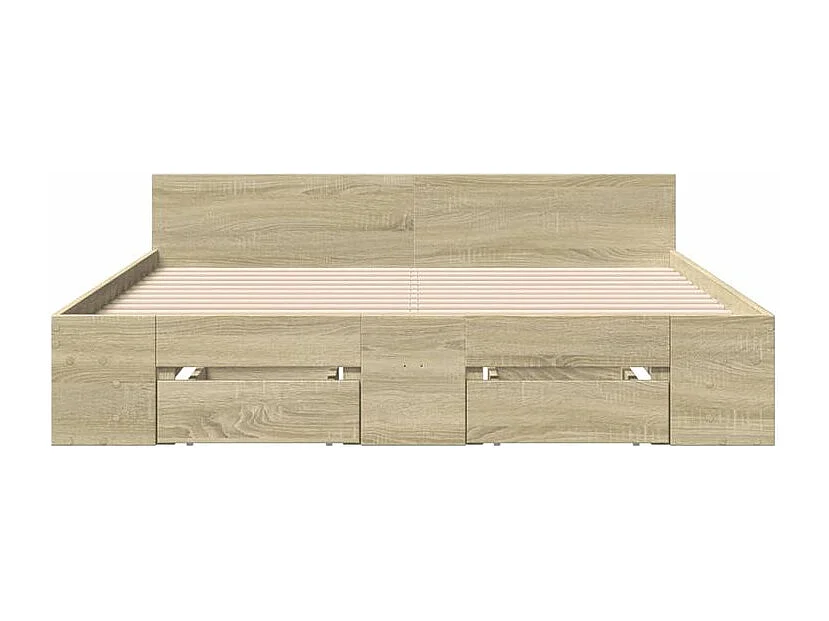 Cadre de lit et tiroirs chêne sonoma 135x190 bois ingénierie