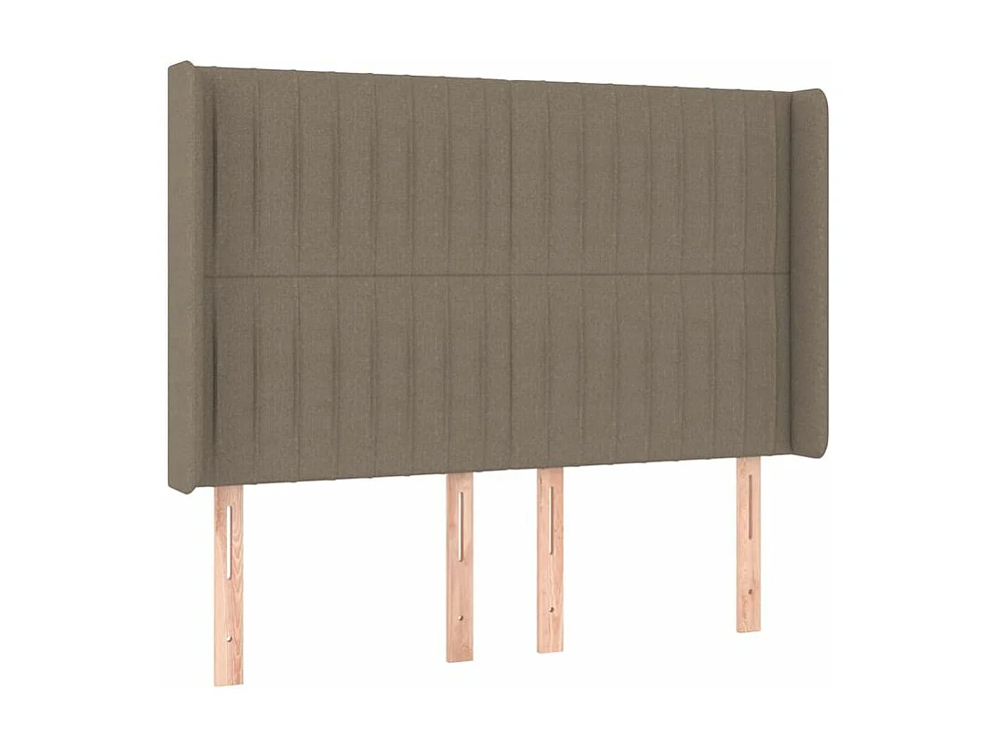 Sommier à lattes de lit matelas et LED Taupe 140x200 Tissu