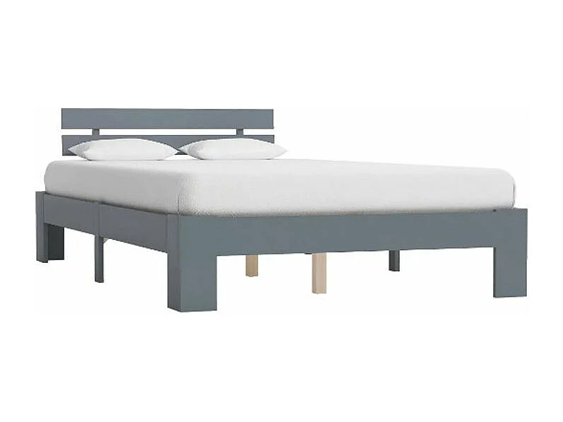 Lit adulte pin massif gris Cozy 140x200