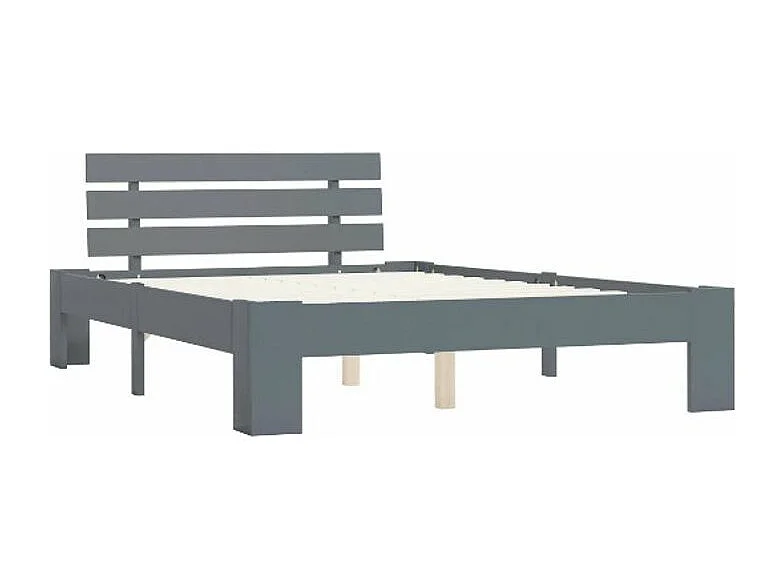 Lit adulte pin massif gris Cozy 140x200