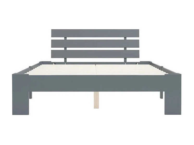 Lit adulte pin massif gris Cozy 140x200