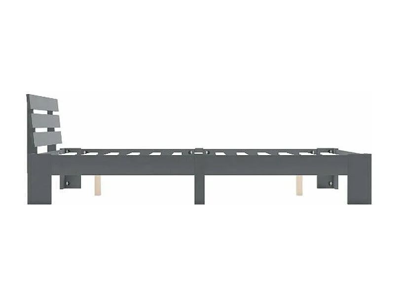 Lit adulte pin massif gris Cozy 140x200