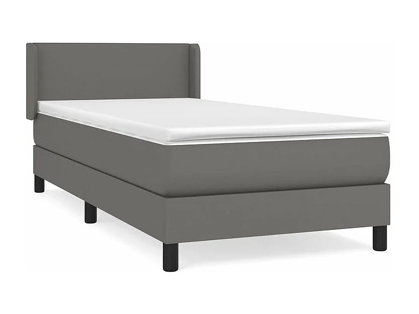 vidaXL Cama box spring con colchón cuero sintético gris 80x200 cm