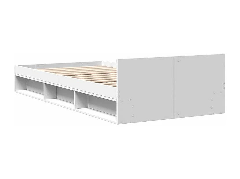 Cadre de lit avec tiroir blanc 90x200 bois d'ingénierie