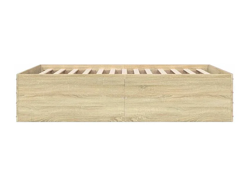 vidaXL Estructura de cama madera de ingeniería roble Sonoma 135x190 cm Marrón
