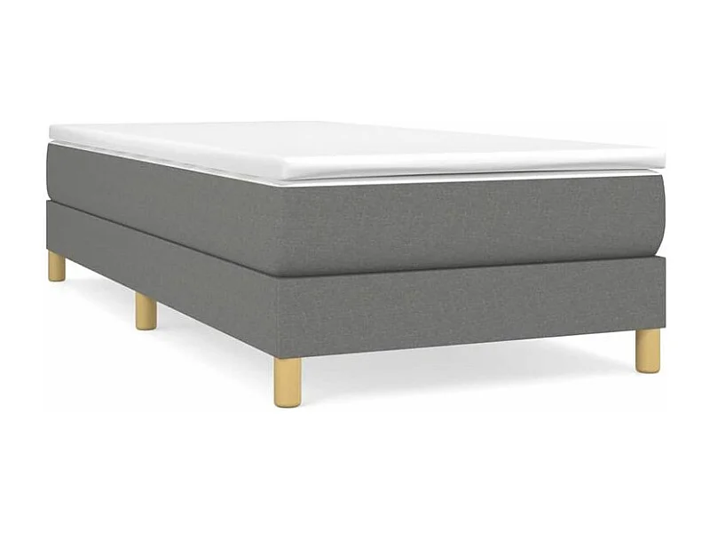 Sommier à lattes de lit avec matelas Gris foncé 90x200 Tissu