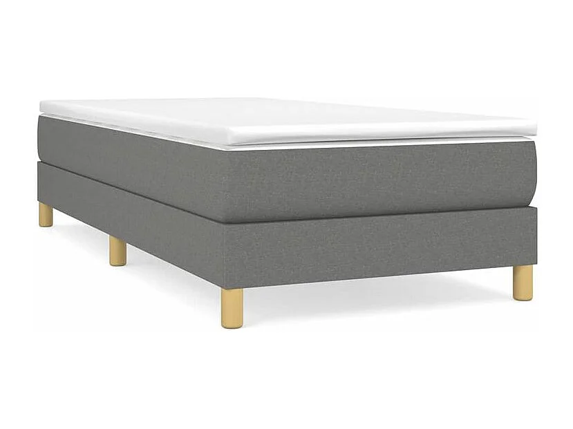 Sommier à lattes de lit avec matelas Gris foncé 90x200 Tissu