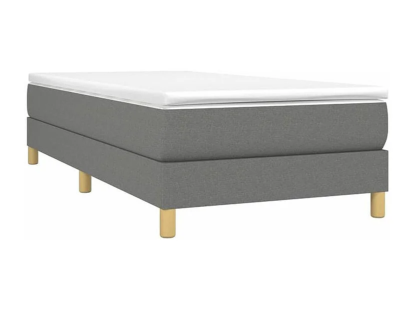 Sommier à lattes de lit avec matelas Gris foncé 90x200 Tissu