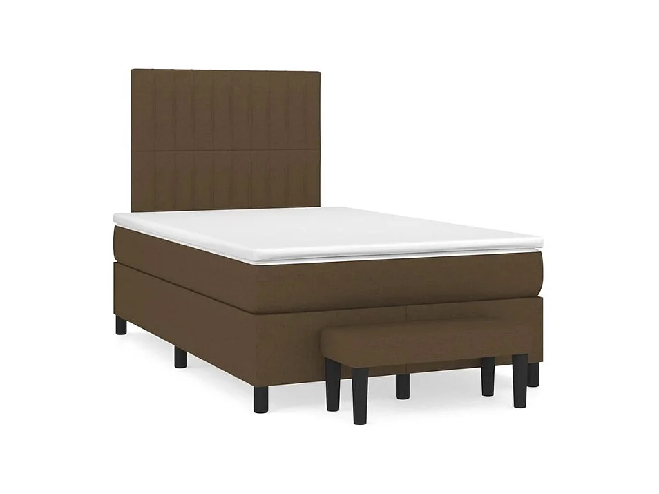 Sommier à lattes de lit avec matelas Marron foncé 120x200
