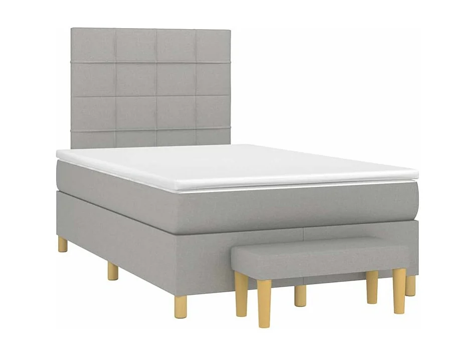 Sommier à lattes de lit avec matelas Gris clair 120x200 Tissu