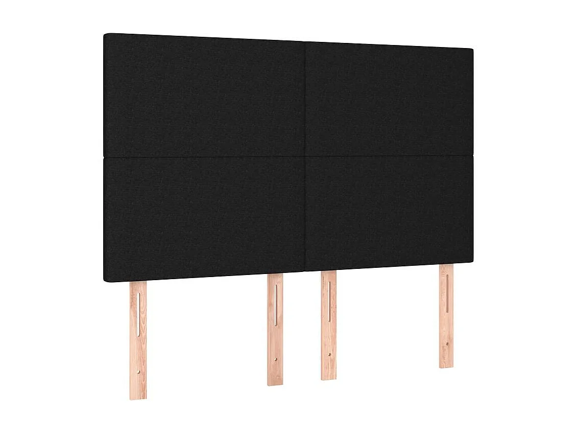 Sommier à lattes de lit avec matelas Noir 140x200 Tissu