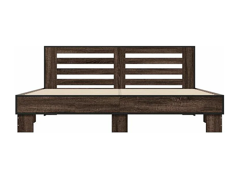 Cadre de lit chêne marron 200x200 bois d'ingénierie et métal