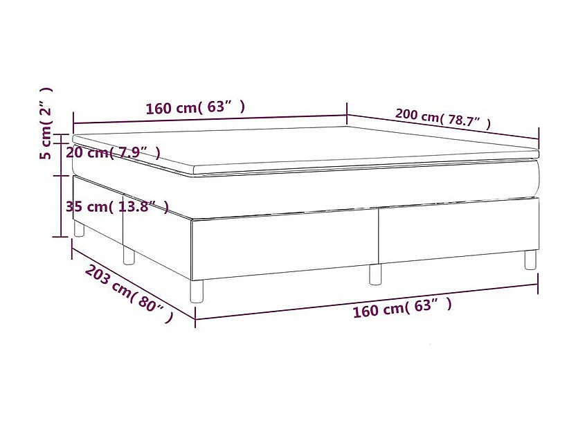 Sommier à lattes de lit avec matelas Rose 160x200 Velours