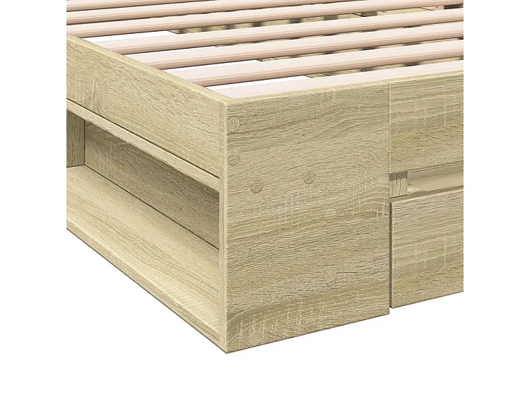 Cadre de lit et tiroir chêne sonoma 75x190 bois d'ingénierie