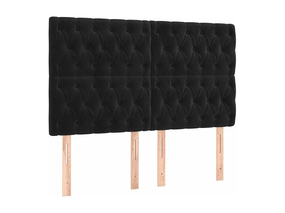 Sommier à lattes de lit matelas et LED Noir 140x200 Velours