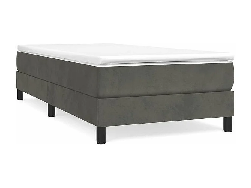 Sommier à lattes de lit et matelas Gris foncé 90x200 Velours