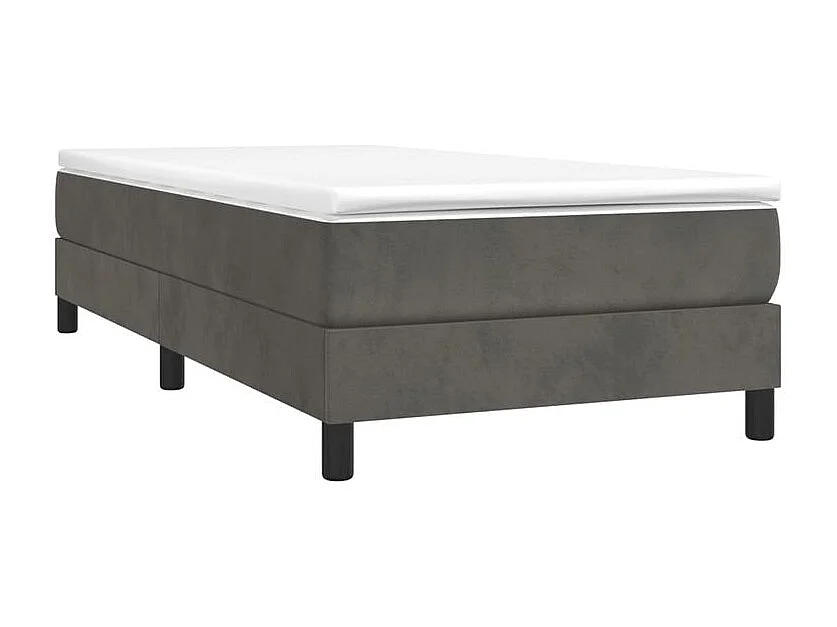 Sommier à lattes de lit et matelas Gris foncé 90x200 Velours