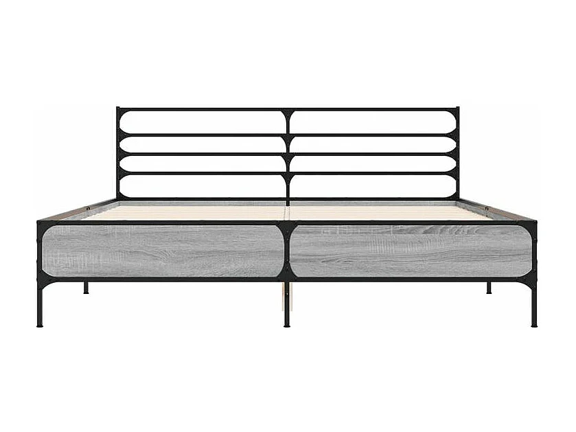 Cadre de lit sonoma gris 160x200 bois d'ingénierie et métal