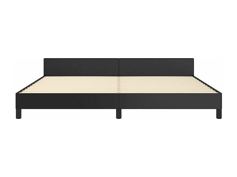 Cadre de lit avec tête de lit Noir 200x200 Similicuir