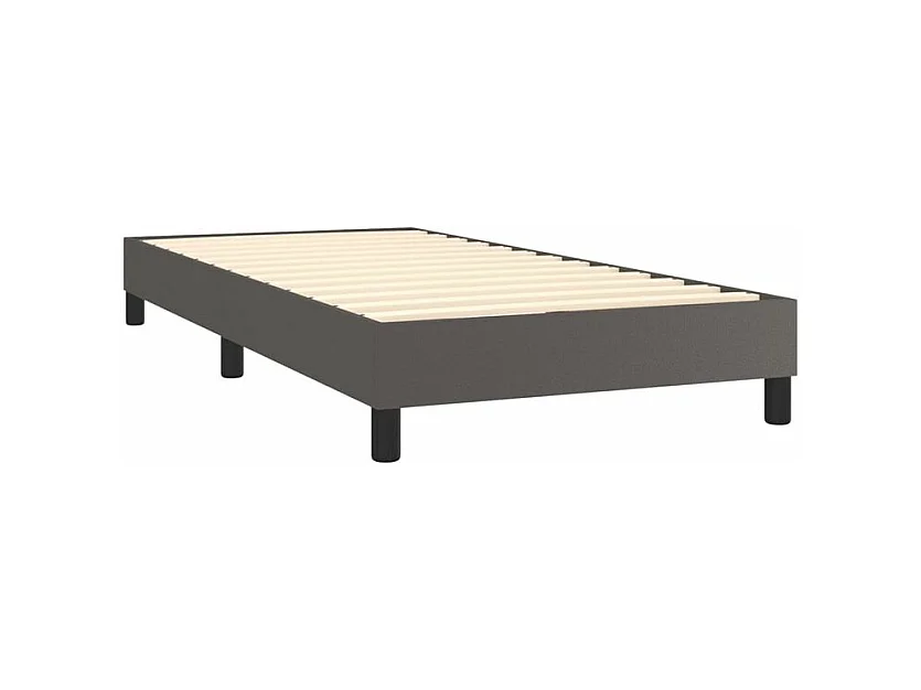Sommier à lattes de lit avec matelas et LED Gris 80x200