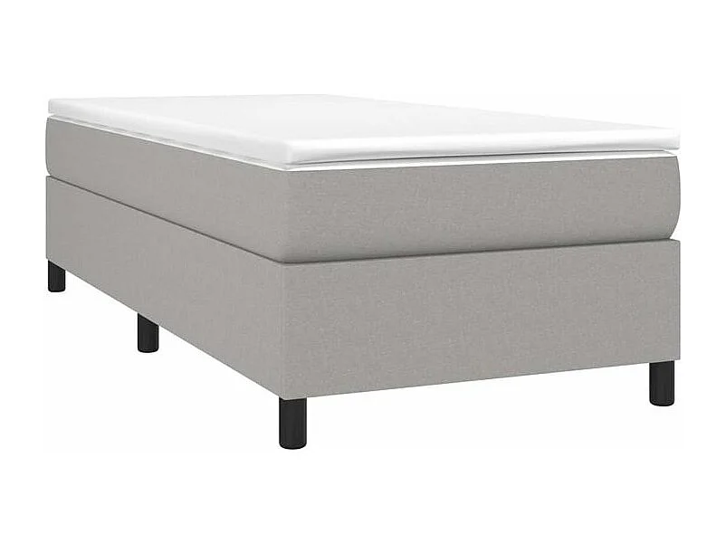 Sommier à lattes de lit avec matelas Gris clair 100x200 Tissu