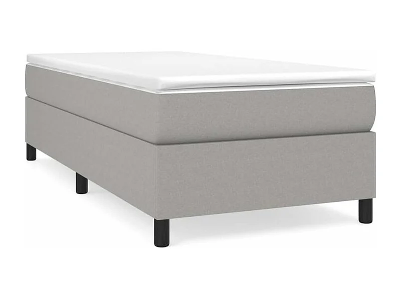 Sommier à lattes de lit avec matelas Gris clair 100x200 Tissu