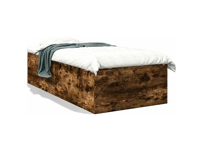 Cadre de lit chêne fumé 75x190 bois d'ingénierie