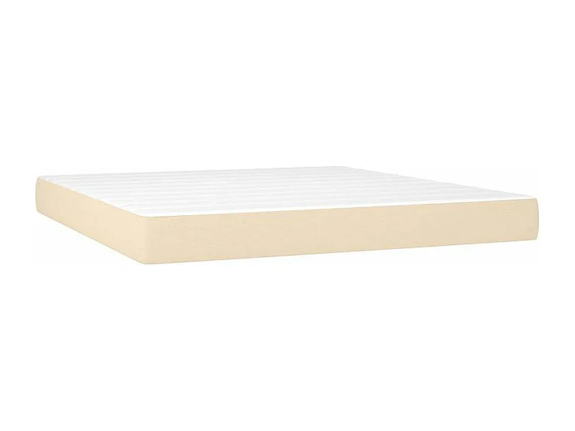 Sommier à lattes de lit avec matelas Crème 180x200 Tissu