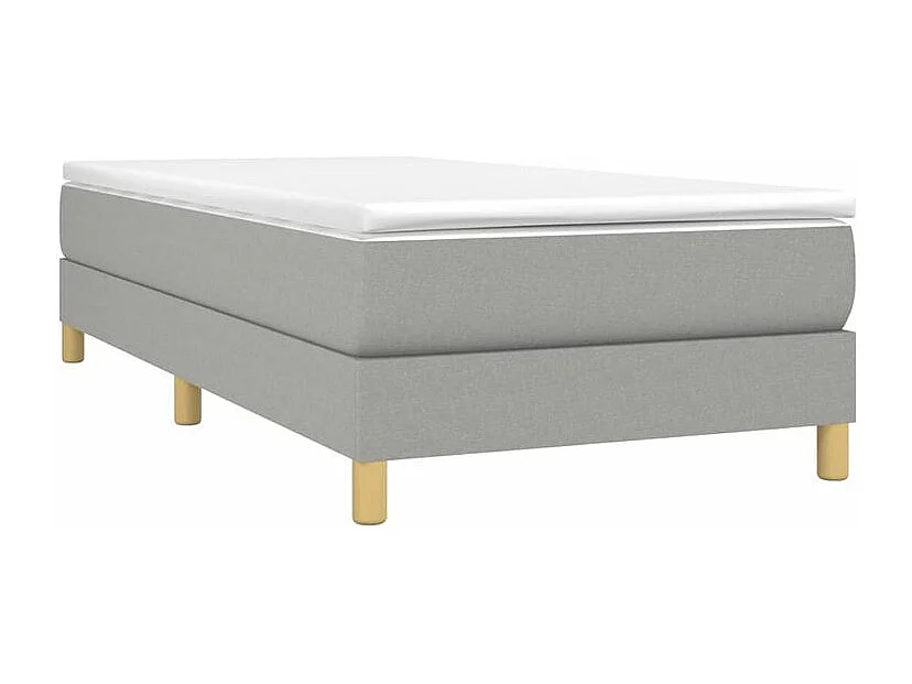 Sommier à lattes de lit avec matelas Gris clair 90x200 Tissu