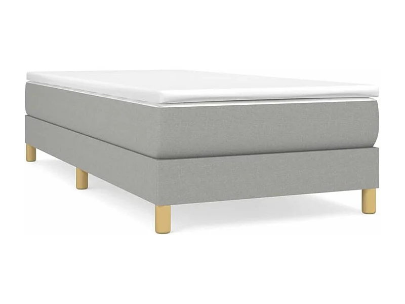 Sommier à lattes de lit avec matelas Gris clair 90x200 Tissu