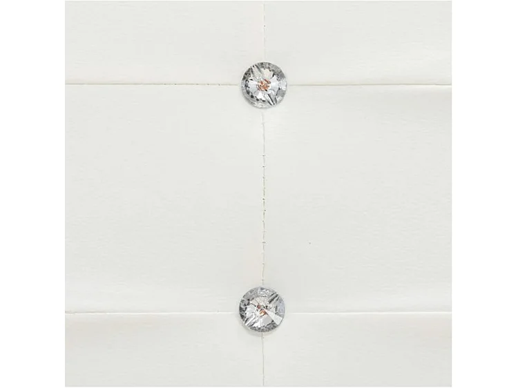 Lit adulte simili cuir blanc Bisco 140x200