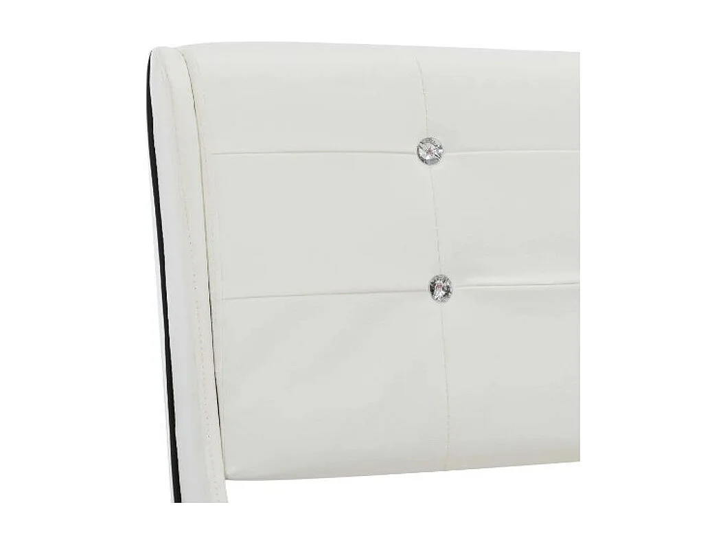 Lit adulte simili cuir blanc Bisco 140x200