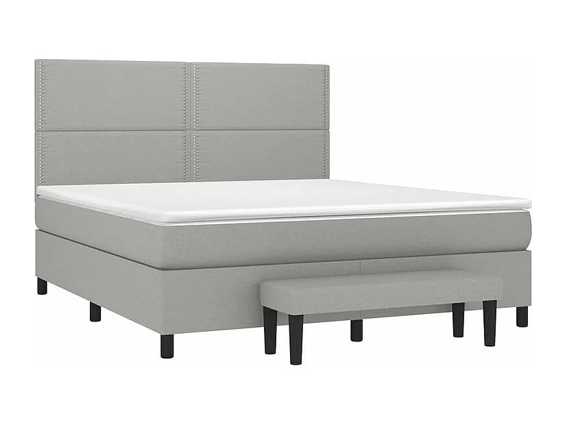 Sommier à lattes de lit avec matelas Gris clair 180x200 Tissu
