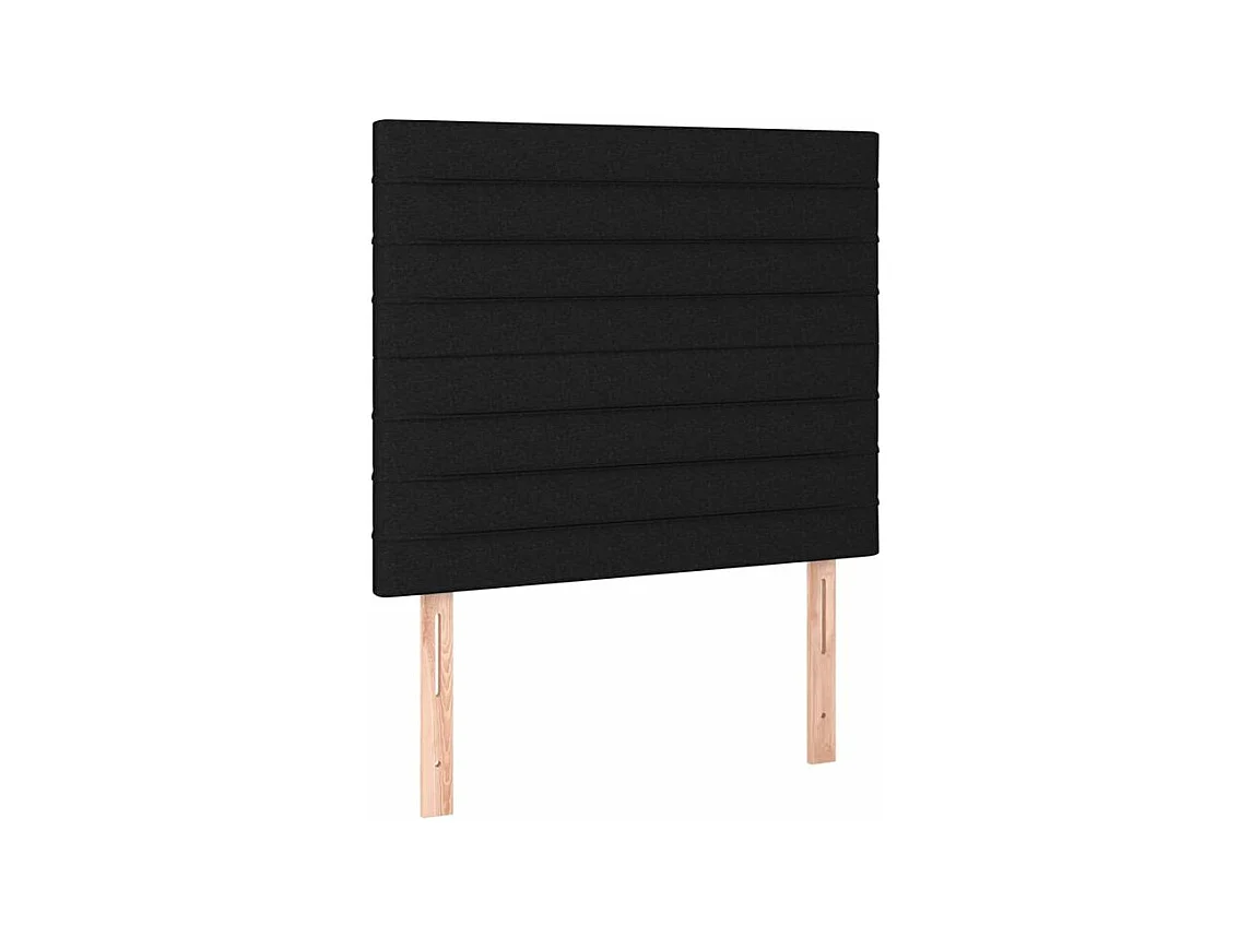 Sommier à lattes de lit avec matelas Noir 100x200 Tissu