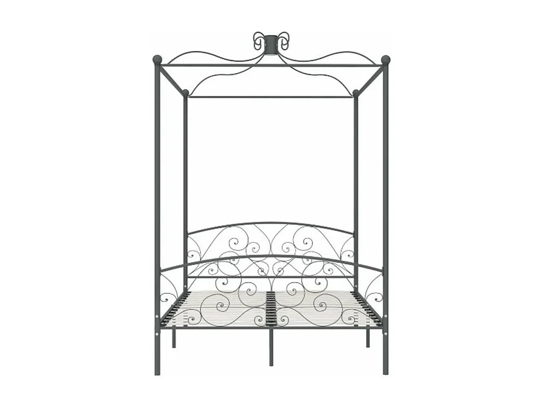 Lit à baldaquin métal noir Donkl 140x200