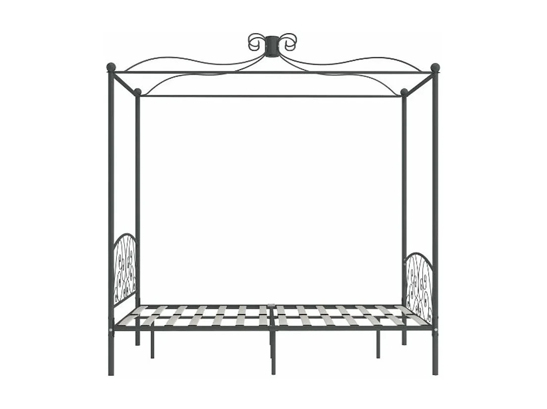 Lit à baldaquin métal noir Donkl 140x200