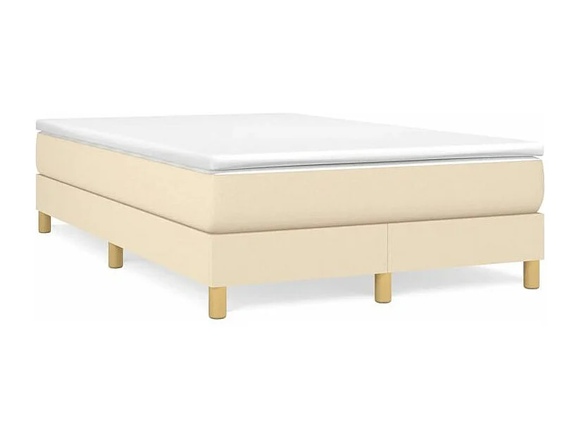 Sommier à lattes de lit avec matelas Crème 120x200 Tissu